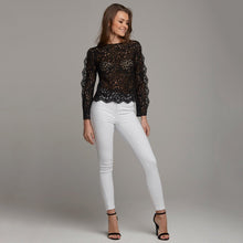 Load image into Gallery viewer, ISABELLA BLACK LACE WITH SPLIT SLEEVE DETAIL - CT038
