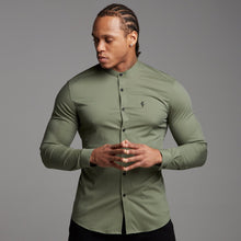 Load image into Gallery viewer, Father Sons Super Slim Stretch Classic Khaki Grandad Collar - FS296
