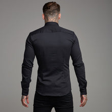 Load image into Gallery viewer, Father Sons Super Slim Stretch Black Denim Long Sleeve (Silver Emblem) - FS295