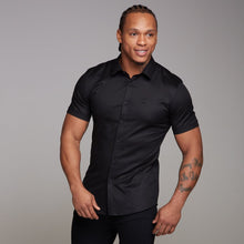 Load image into Gallery viewer, Father Sons Super Slim Luxe Ultra Stretch Classic Black Short Sleeve - FS227