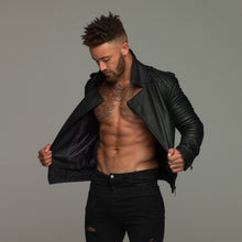 Load image into Gallery viewer, Father Sons Black Leather Jacket - FSH104