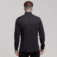 Load image into Gallery viewer, Father Sons Classic Black Lyocell Long Sleeve (Burgundy Emblem) - FS465