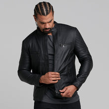 Load image into Gallery viewer, Father Sons Black Bomber Leather Jacket - FSH198