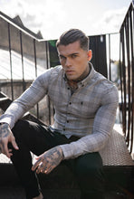 Load image into Gallery viewer, Father Sons Super Slim Stretch Prince Of Wales White and Black Check Long Sleeve - FS517 (PRE ORDER / DISPATCH DATE 17TH JULY)