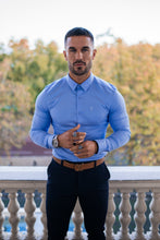 Load image into Gallery viewer, Father Sons Super Slim Luxe Ultra Stretch Cornflower Blue Long Sleeve - FS385 (PRE - ORDER / DISPATCH DATE 29TH JULY)