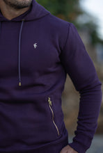 Load image into Gallery viewer, Father Sons Plum / Purple & Gold Overhead Hoodie Top with Zipped Pockets - FSH485 (PRE ORDER / DISPATCH DATE 31ST JULY)