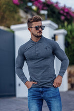 Load image into Gallery viewer, Father Sons Classic Dark Grey Long Sleeve Polo Shirt FSH037