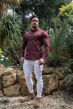 Load image into Gallery viewer, Father Sons Super Slim Stretch Burgundy & White Ditsy Print FS188