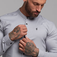 Load image into Gallery viewer, Father Sons Super Slim Stretch Classic Silver Grey Grandad Collar - FS289