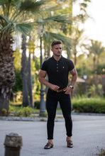 Load image into Gallery viewer, Father Sons Classic Black Polo Shirt with Silver Metal Emblem Decal & Buttons - FSH459 (PRE ORDER > 6TH JULY)