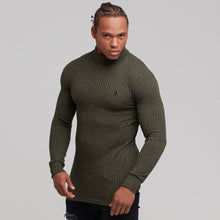 Load image into Gallery viewer, Father Sons Classic Khaki Ribbed Knit Roll-neck Jumper - FSH118