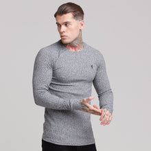 Load image into Gallery viewer, Father Sons Classic Grey & Black Ribbed Knit Jumper - FSH079