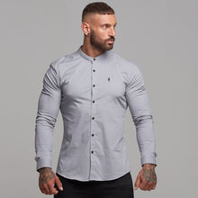 Load image into Gallery viewer, Father Sons Super Slim Stretch Classic Silver Grey Grandad Collar - FS289