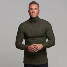 Load image into Gallery viewer, Father Sons Classic Khaki Ribbed Knit Roll-neck Jumper - FSH118