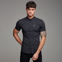 Load image into Gallery viewer, Father Sons Super Slim Stretch Classic Black Short Sleeve - FS127
