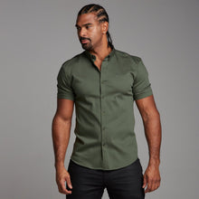Load image into Gallery viewer, Father Sons Super Slim Stretch Khaki Denim Short Sleeve - FS203
