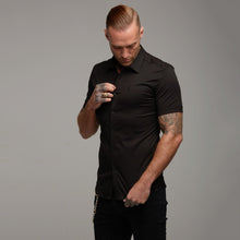 Load image into Gallery viewer, Father Sons Super Slim Luxe Ultra Stretch Classic Black Short Sleeve -  FS227
