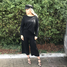 Load image into Gallery viewer, 'ELLA' Knit Black Lux Co Ord Set - CT087
