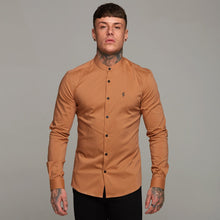 Load image into Gallery viewer, Father Sons Super Slim Stretch Classic Tan Grandad Collar - FS286
