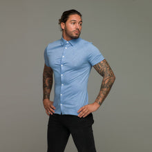Load image into Gallery viewer, Father Sons Super Slim Baby Blue Jersey Short Sleeve - FSH015
