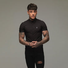 Load image into Gallery viewer, Father Sons Super Slim Stretch Classic Black Short Sleeve - FS127
