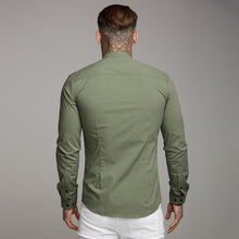 Load image into Gallery viewer, Father Sons Super Slim Stretch Classic Khaki Grandad Collar - FS296
