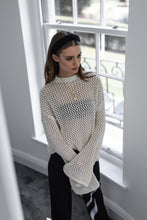 Load image into Gallery viewer, 'GRACE' Crochet Style Jumper with Bell Sleeve Cream - CTJ016
