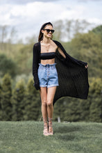 Load image into Gallery viewer, 'MILA' - CARDIGAN BLACK - CTJ011
