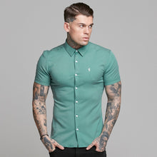 Load image into Gallery viewer, Father Sons Super Slim Luxe Ultra Stretch Petrol Green Short Sleeve -  FS521
