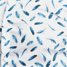 Load image into Gallery viewer, Father Sons Super Slim Stretch Blue Feather Print Button Down - FS595
