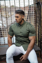 Load image into Gallery viewer, Father Sons Super Slim Stretch Khaki Denim Short Sleeve - FS203

