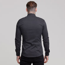 Load image into Gallery viewer, Father Sons Super Slim Stretch Black &amp; White Ditsy Print Long Sleeve FS414
