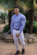 Load image into Gallery viewer, Father Sons Super Slim Stretch Light Blue Grandad Collar - FS555
