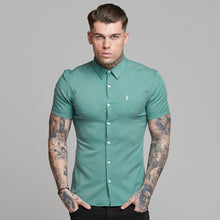 Load image into Gallery viewer, Father Sons Super Slim Luxe Ultra Stretch Petrol Green Short Sleeve -  FS521
