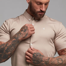Load image into Gallery viewer, Father Sons Super Slim Stretch Beige Denim Short Sleeve - FS344
