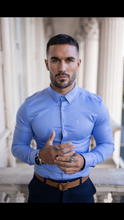 Load image into Gallery viewer, Father Sons Super Slim Luxe Ultra Stretch Cornflower Blue Long Sleeve -  FS385  (PRE - ORDER / DISPATCH DATE 29TH JULY)
