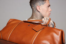 Load image into Gallery viewer, Father Sons Tan Leather Holdall Weekender Bag - FSH202
